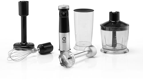 EUREL TRENDLine MP74 Stabmixer Set, Kabellos | Kabelloser Stabmixer mit Zubehör, DC-Motor 7,4V/150W | 11,1V/200W, Li-ion Akku 2000 mAh, Tragbarer Handmixer für die Küche