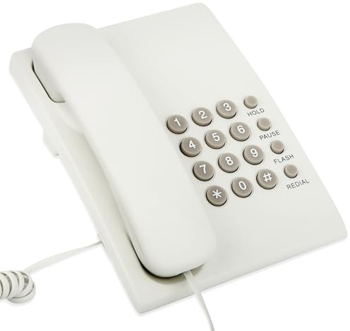 Telefono fisso con cavo, telefono fisso Uvital per hotel, casa e ufficio, senza bisogno di batteria, facile da usare