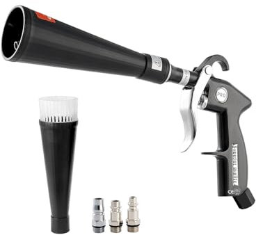 VEVOR Pistolet Nettoyage Voiture à Air Haute Pression 6-9,2 bars avec 2 Buses, Tuyau Rotatif Aluminium, pour Élimination Saleté Poussière Surface, Fonctionne avec Compresseur d'Air 1/4 NPT Non Inclus