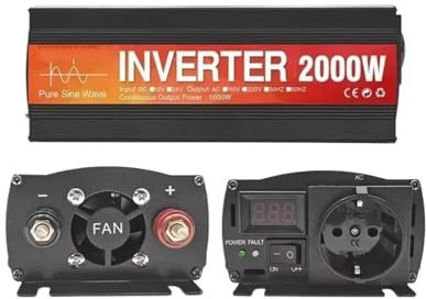 Convertidor Transformador Inversor Onda Sinusoidal Pura 2000 W 3000 W 4000 W 12 V 24 V A 220 V 50 Hz 60 Hz Convertidor Voltaje Para Automóvil Inversor Solar Inversor Convertidor(24V,220V60HZ_2000W EU)