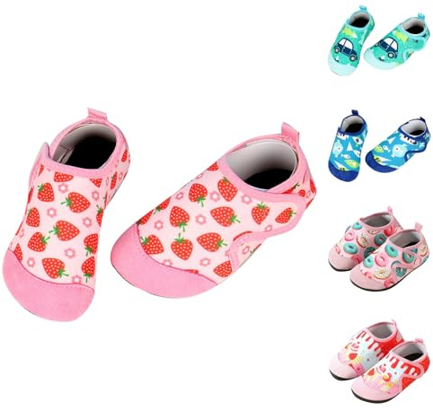 Chaussures aquatiques pour enfants et filles - Chaussons d'été pour garçon - Légères et antidérapantes - Chaussures d'apprentissage pour la maternelle - Respirantes - Pour bébé - Unisexe - Plage et