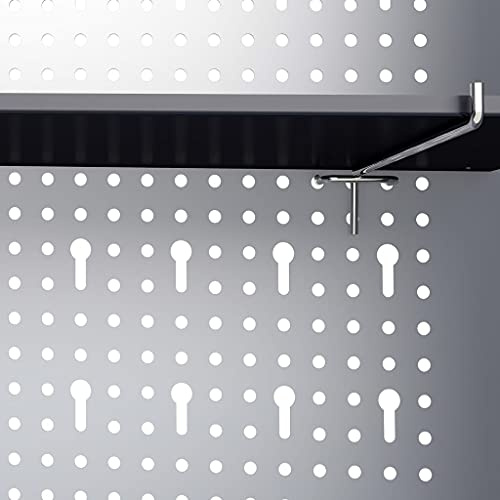 Väggmonterat Verktygsskåp, metallgrå och Svart med Justerbar Hylla, Gott Om förvarings- och Låsdörrar för Spanner, Tång, Hammare