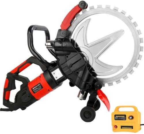 6000W Ring Concrete Saw Cutter, 11'' 15'' 19'' Cut Dpth Brushless Motor Concrete Saw with Water Fed Dust Suppression, 2300RPM Electric Wall Slotting Machine,30cm/11.81in