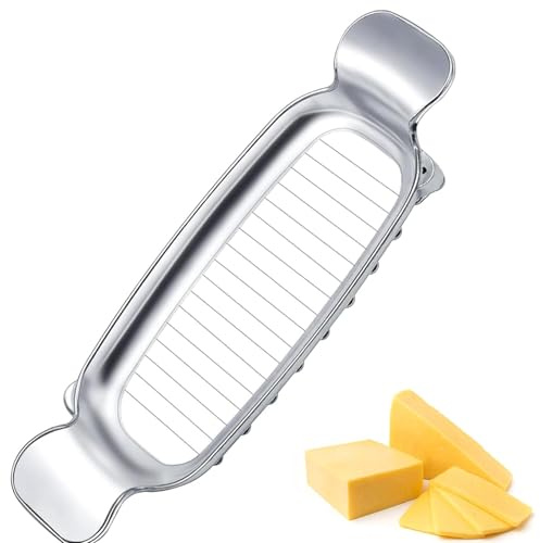 Quixotical Stainless Steel Butter Slicer, Portable Butter Portion Cutter & Cheese Slicer Wire Tool, Easy-Grip Kitchen Gadget for Butter, Cheese and Soft Foods