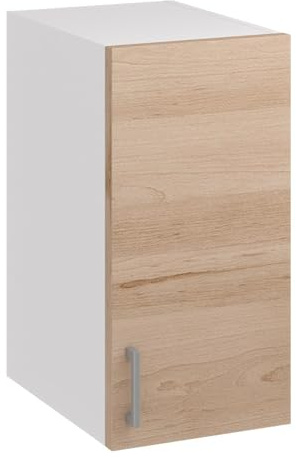 roe furniture Küchenhängeschrank 30 cm – Küchenoberschrank mit 1 Tür & 2 Regalfächern – Wandschrank für Küche, 30×60×31 cm – Hängeschrank aus Holzwerkstoff, melaminbeschichtet, Wandmontage