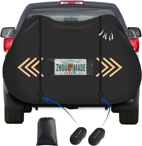 840D Waterproof Bike Cover for Transport 2 Bike, Heavy Duty Travel Bike Covers for Bikes on Rear Bike Rack, Outdoor Full Bicycle Rack Cover for 2 Bikes on Car Hitch Storage