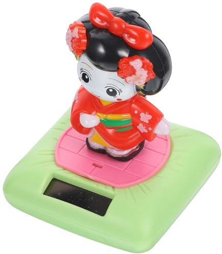 Veemoon Muñeca Kimono Solar para Coche Adulto Tamaño Pequeño Cabeza Móvil Decoración Interior Vehículo Adorno Creativo para Escritorio y Obsequio Coleccionable