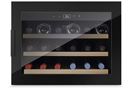 Caso 627 vin Réfrigérateur Montage encastré ()/A/44,5 cm/138 kWh/an/18 bouteilles partie Réfrigérateur/Congélateur partie isotherme/électronique de température réglable de 5–20 °C/Noir