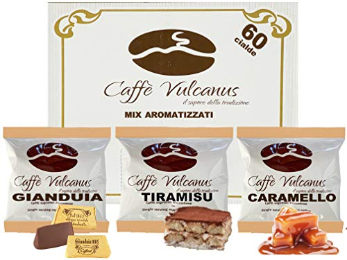 Caffè Vulcanus - Kit assaggio 60 cialde compostabili ESE44 di caffè aromatizzati (MIX4)