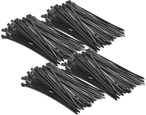 400 colliers de serrage réutilisables - Noir - 300 x 7,6 mm [AGT]