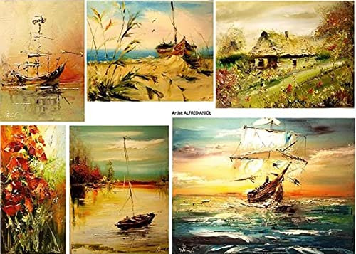 Zita`s Creative Reispapier A3 - Landschaft. Motiv-Strohseide, Strohseidenpapier, Decoupage Papier