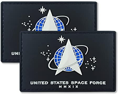 QQSD 2-pack US Space Force Patch militär arméflagga lapp för ryggsäck keps uniform, krok och ögla fästen PVC taktiskt emblem lapp