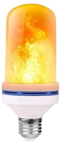 Ecoodisk Bulbola sfarfallante LED Effetto Fiamma Fiamma del Fuoco Electric Bulb E27 Bulbo 4 modalità di 4 modalità (Fiamma+Respirazione+Continuo+Invertito),1,E26