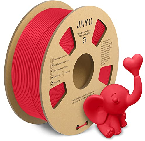 JAYO Matte PLA Filament 1.75mm, 3D Drucker Filament PLA Matte 1.1KG, Neatly Wound Filament, Maßgenauigkeit +/- 0.03 mm, 1.1 KG Spule(2.42 LBS), 363 Meters, PLA Matte Rot