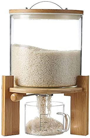 fikujap Mehl- und Getreidebehälter, Reisspender 5L / 7,5l, Kreativglas-Lebensmittel-Speichercontainer,7.5L