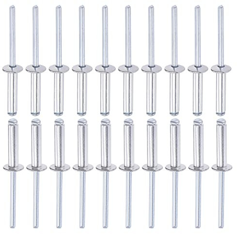 DTGN 5mm x 20mm (DXL) Blind Rivets - 120Pack - Good for Machinery Joining - Aluminum Dome Open End Rivet