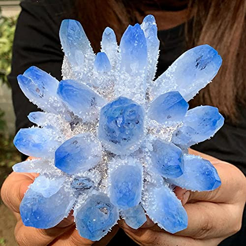 Hermoso azul Sprite cristal racimo muestra Reiki curación regalo for ZFUGEDRLI (Size : 500 520g)