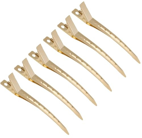 Becchi D'oca per Capelli 24 pezzi, Clip Capelli Donna 3,5 pollici, Fermagli per Capelli in Metallo, Professionali Antiruggine per Becchi per Capelli con Fori per le Estensioni dei Capelli (Oro)
