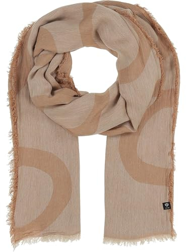 FRAAS Stola mit Kreisen - 80 x 190 cm - leichter Schal in Viskose-Mischung - Made in Germany - Sustainability Edition Greige