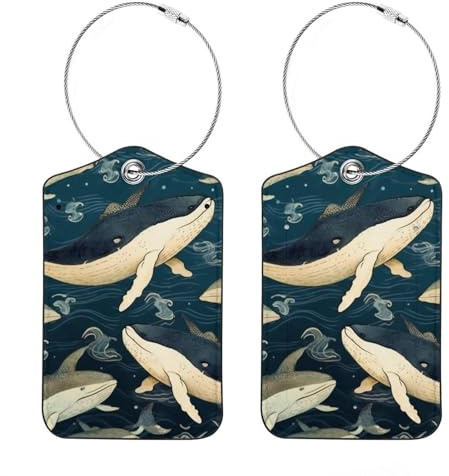Whale Never Lose Your Bags Again, Get Your Set of 2 Privacy Flap Cover Luggage Tags