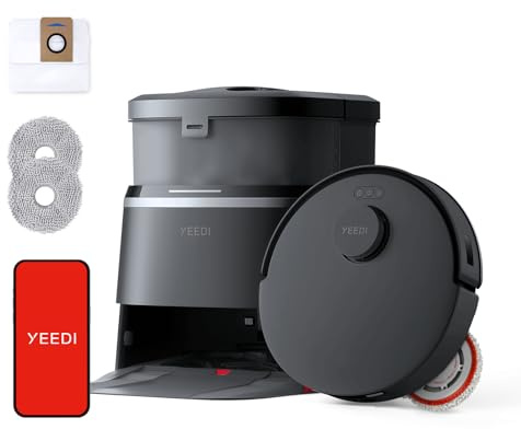 Yeedi M12 PRO Plus Robot Vacuum and Mop Combo, 11000Pa Powerful Suction, ZeroTangle Hair-Free Brush, Auto Mop Washing & Drying, Smart Obstacle Avoidance, Self-Emptying Dock, Ideal for Pet Homes