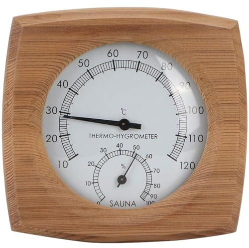 Luxylei 2-in-1-holz-thermo-hygrometer Digitales Sauna Raum Thermometer Holz Thermometer Saunafeuchtigkeitsmesser Saunazubehör
