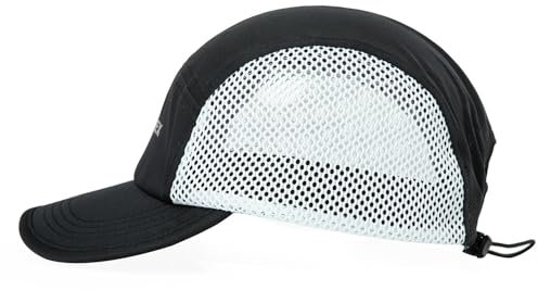 TOP-EX Leichte atmungsaktive Baseball Cap Unisex Quick-Dry Mesh Hut für Golf, Radfahren. Einstellbarer UV-Sonnenschutz für Laufen, Wandern und Sommer Schwarz (Weiß) XL 60 cm
