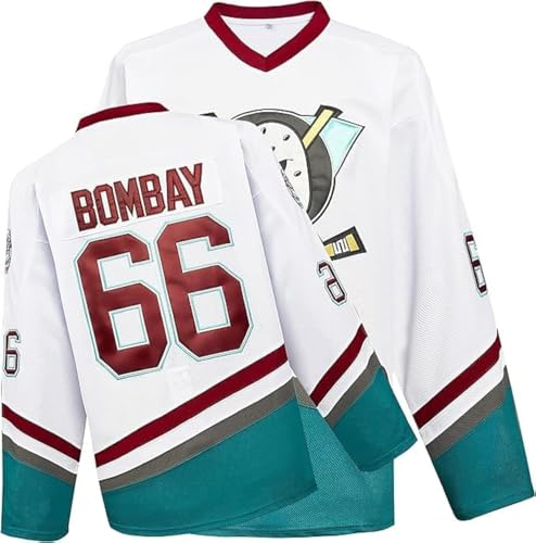Mighty Ducks Jersey film ishockeytröja S-XXXL Charlie Conway #96 Adam Banks #99, 90S Hip Hop kläder för fest, 66#vit, XL