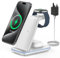 CIYOYO 3 in 1 Wireless Charger for iPhone, Wireless Charging Station for iPhone 16/15/14/13/12/11/Pro/Pro Max/XS/XR/X/8,18W Fast Charger stand for Apple Watch10-1series and AirPods 4/3/2/2/Pro, Silver