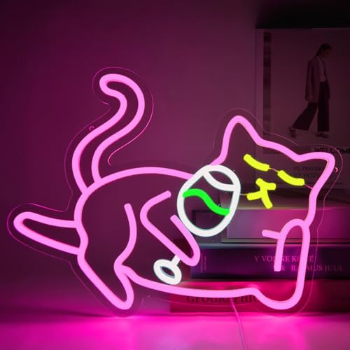 YUEYYNS katt LED neonskylt öl katt neon ljus djur neon skylt USB power neon skylt öl katt neonskylt för resturant vardagsrum sovrum kök öl bar party hem butik gåvor