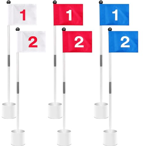 Golf-Flaggenstock-Set | Golf-Pin-Flaggenhalter-Set zum Üben | Tragbares Golfzubehör für Golfliebhaber zum Üben im Garten
