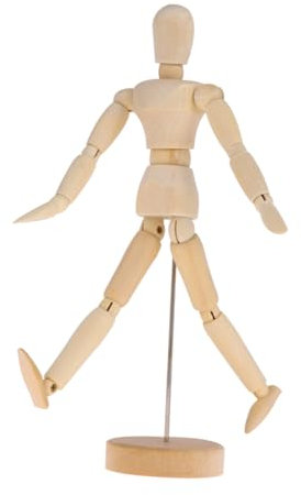 SEWOART 4stücke Bewegliche Holzpuppen-ornamente Zarte Puppenskizzen-modellverzierungen Holzhandwerksdekoration in Holzfarbe Mit Frei Beweglichen Gelenken Für Künstler Und Junge Mädchen