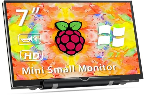HAMTYSAN 7'' Raspberry Pi Display, 800x480 HDMI Mini Kleinmonitor mit Dual-Lautsprecher, LCD Bildschirm für Raspberry Pi 4/3/2/Zero/B/B+ Win11/10/8/7 (Non-Touch)