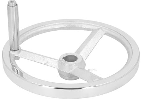 Loboo Idea Dreh-Handrad, 250 mm Durchmesser, Gusseisen, verchromt, 3 Speichen mit drehbarem Griff für Drehmaschine, Fräsmaschine, Schleifer