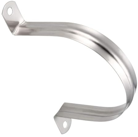 TOP-VIGOR 100mm(4) Rigid Pipe Strap, 2 Holes 304 Stainless Steel Tension Tube Clip Clamp for Fixing Tube Pipe Wire