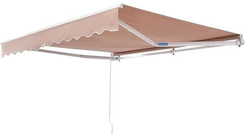 JMORCO Klemmmarkise Manuell einziehbare Markise, einziehbare Sonnenblende for die Terrasse im Freien, mit Kurbelgriff, wasserabweisendes Polyester