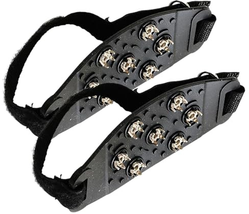 Schneeschuh-Spikes – Winterschuhbindungen, Metallspikes, Universell, Stiefel Und Schuhe, rutschfeste – Outdoor-7-Zahn-Klettverschluss, Einfache – Bergsteiger-Schuhspikes, Rutschf