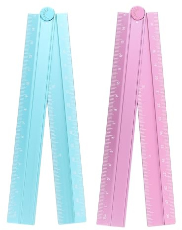 sourcing map 2 righelli dritti pieghevoli, 30 cm, in lega di alluminio, goniometro pieghevole, righello angolare geometrico, strumento di misurazione con linea angolare, per architetti, artisti,