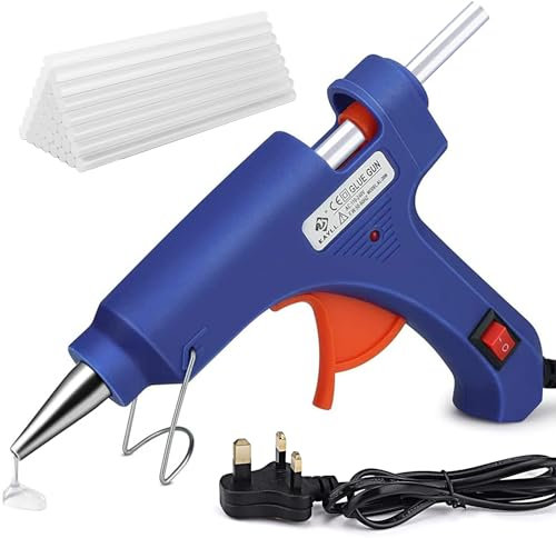 20W Mini Hot Glue Gun With 50 pcs 7 x 100 mm Sticks for DIY Arts - Crafts - Fabric - Wood - Glass - Card - Home Repairs (Blue)