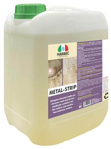 MARBEC METAL STRIP 5LT Decerante per rimuovere rapidamente vecchi strati di cere sintetiche e polimeri. Non contiene soda caustica.
