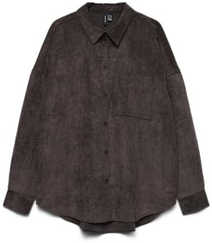 Vmsanne Courderoy Ls Shirt WVN Ga Noos, Choklad tårta, M