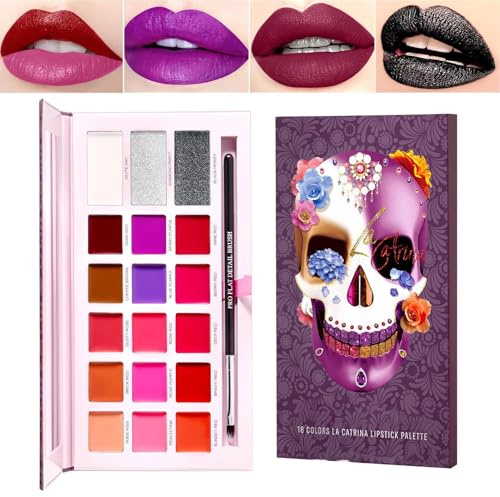 Palette di, palette di lucidalabbra,Rossetto idratante per donne da donna a 18 colori | Cosmetici per il compleanno della festa della mamma usura di lunga durata per le prestazioni, la raccolta