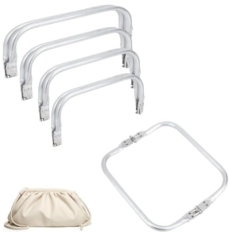 CUEMOON 4 pezzi lucchetto per borsa 16 cm 18 cm 20 cm 25 cm, kit maniglia interna per borsa a forma di U accessori per borse per artigianato, sacchetti frizione uncinetto