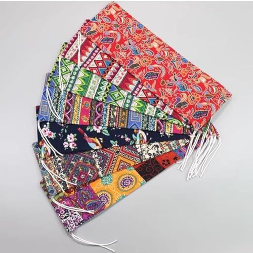 Round Cotton Linen Neck Roll Pillow Cover Bohemian Drawstring Closure Bolster Pillowcase for Cylindrical Cushion,Cover Only,Machine Washable (Yellow,8x45cm)