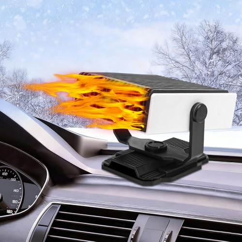 Yizemay Auto Heizung, 12V 150W Auto Heizung Defroster, 2 in 1 Schnelle Heizung und Kühlung, Windschutzscheiben Entfroster Demister, 180° Drehbar Autoheizung für SUV LKW PKW Camper
