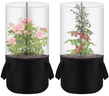 Kleines Gewächshaus | Frostschutz Für Mini Blumentöpfe - Kälteschutz Für Blumentöpfe - Für Den Innen- Und Außenbereich, Gewächshaus, Garten, Balkon, Gärtnerei, Zuhause Und Winter