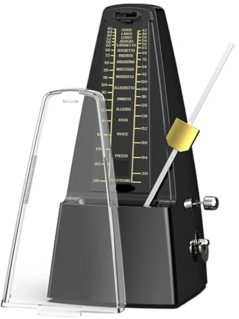 Mechanisches Metronom mit Glocke, universelles, geeignet for alle Arten von Musikinstrumenten und for Unterrichten für Musikinstrumente(Black)