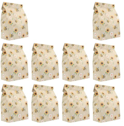 Generic Geschenkpapier Flachbeutel 10 Stück 23x12,5cm Leichte Papiertüten Vielseitig Einfache Tragetaschen für Party Geschenkverpackung Bunt Zufällige Farbe