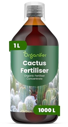 Fertilizante líquido para cactus 1L – Fertilizante orgánico para raíces sanas y cactus fuertes – Favorece crecimiento y vitalidad – Organifer