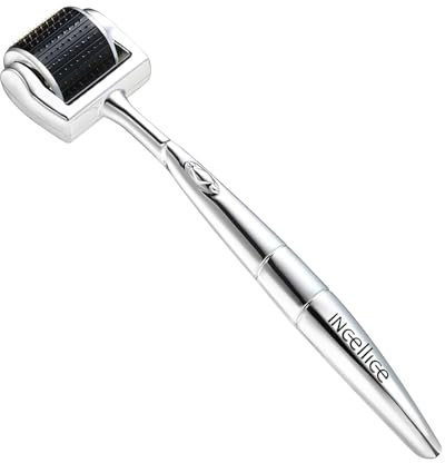 Derma Roller 0.5 with 192 Real Individual Titanium Needles for Hair & Beard | Professional Microneedling Roller for Face, Scalp and Body Care - Premium Micro Needle Skincare Tool for Men & Women Home Use
